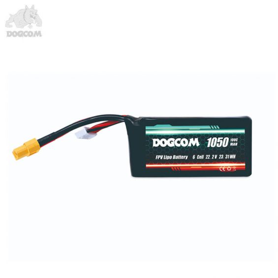 DOGCOM 1050mAh 100C 6S 22.2V LiPo Accu - XT60