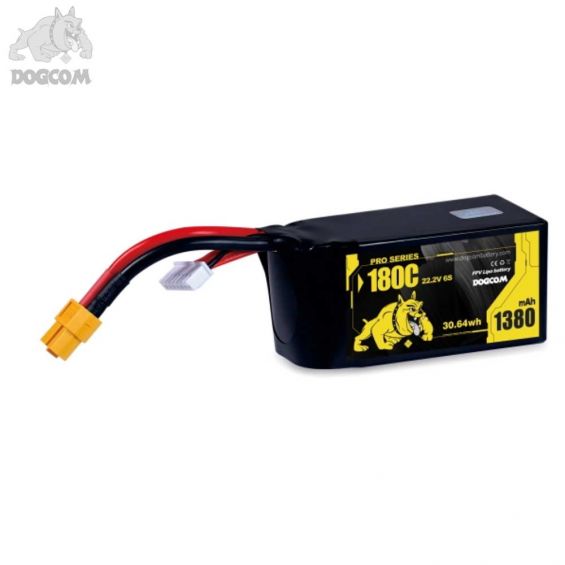 DOGCOM 1380mAh 180C 6S 22.2V LiPo - XT60
