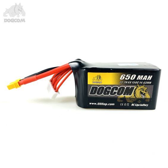 DOGCOM 650mAh 150C 6S 22.2V LiPo Accu - XT30