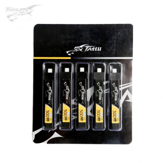Tattu 300mAh 3.8V 75C LiPo Accu (5-PACK) - BT2.0