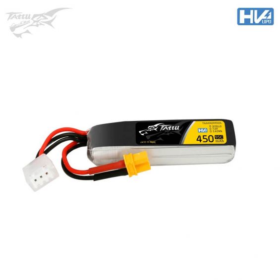 Tattu 450mAh 2S 95C 7.6V HV LONG LiPo Accu - XT30