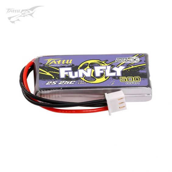 Tattu Funfly 500mAh 2S 25C LiPo Battery - JST Plug