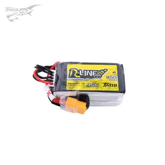 Tattu R-Line 850mAh 14.8V 95C 4S LiPo Accu - XT60