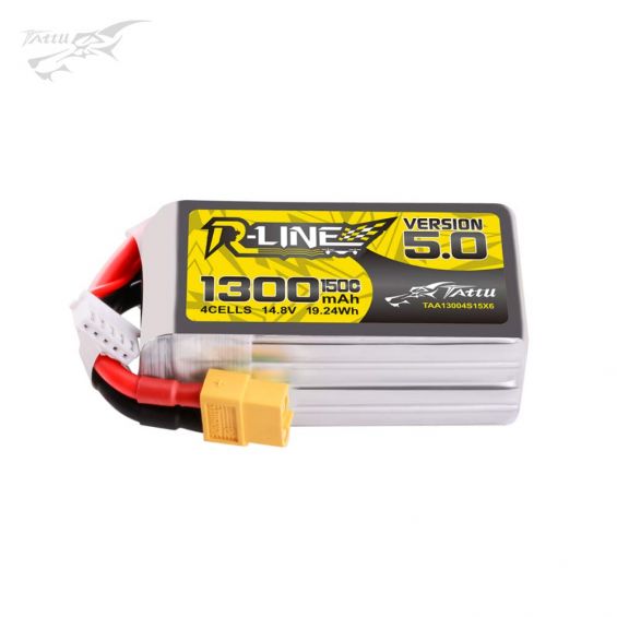 Tattu R-Line Version 5.0 1300mAh 4S 14.8V 150C LiPo Accu - XT60