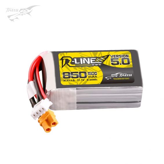 Tattu R-Line Version 5.0 850mAh 3S 11.1V 150C LiPo Accu - XT30