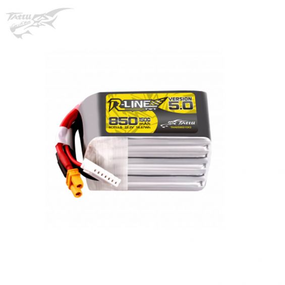 Tattu R-Line Version 5.0 850mAh 6S 22.2V 150C LiPo Accu - XT30