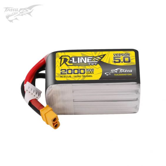 Tattu R-Line Version 5.0 2000mAh 14.8V 150C 4S LiPo Battery - XT60