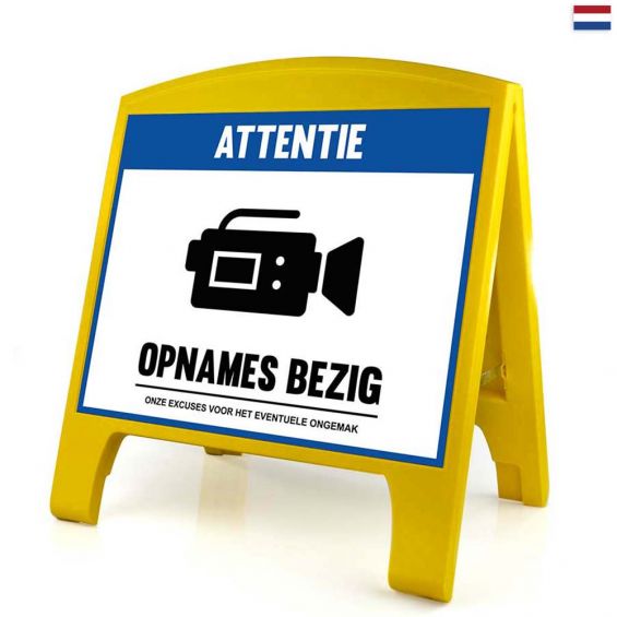 Warning Sign - Large - Opnames Bezig - Nederlands